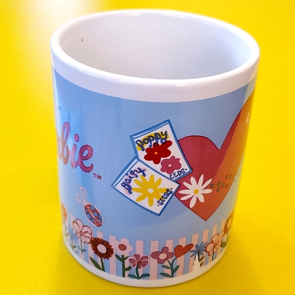 Barbie Garden Ceramic Coffee Mug 🐞 Blue, Lady Bug, Daisy, Flower Seed Packs - Picture 6 of 10